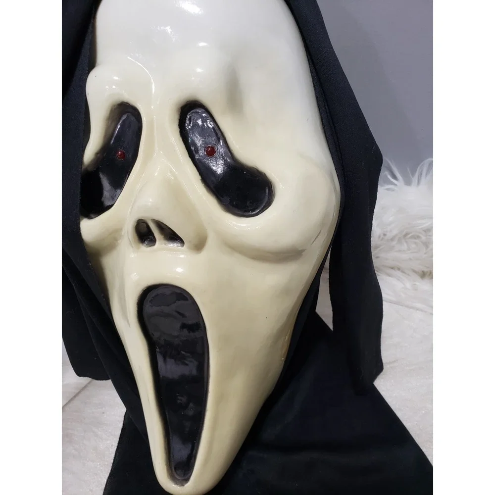 READ‎ Vintage SCREAM GHOSTFACE MASK BUST Halloween Decoration Life Size Rare
